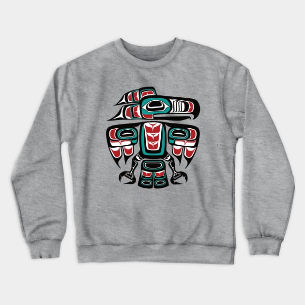 Haida Tlingit Native Raven Totem Crewneck Sweatshirt by Beltschazar